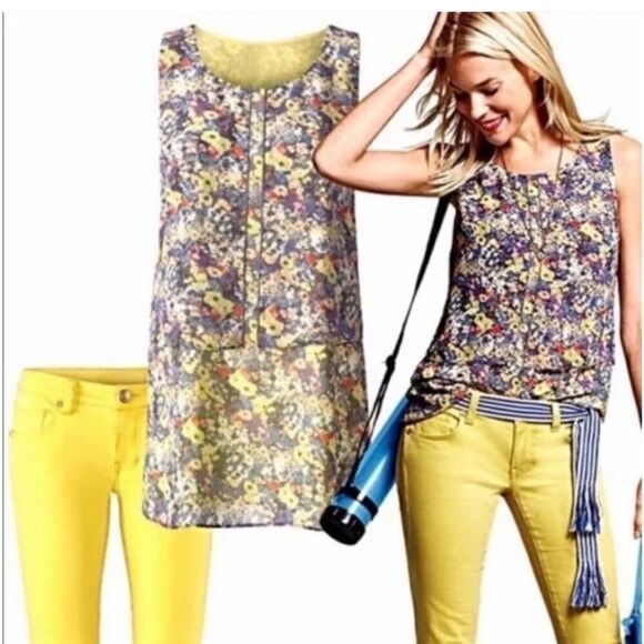 Cabi Positano Floral Print Tiered Tunic Blouse Top Size XS - Picture 1 of 7